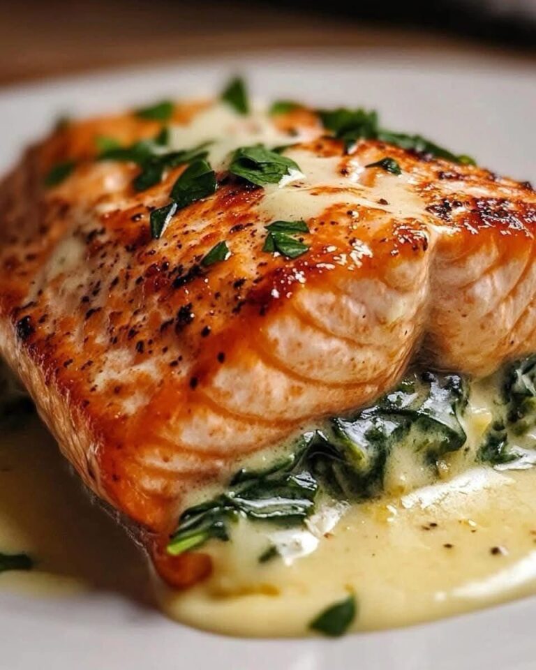 Creamy Spinach-Stuffed Salmon Delight 🐟🌱😍