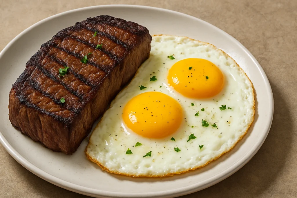 Steak and eggs
