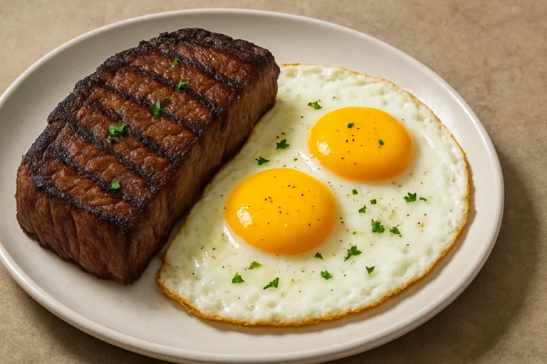 Steak and eggs